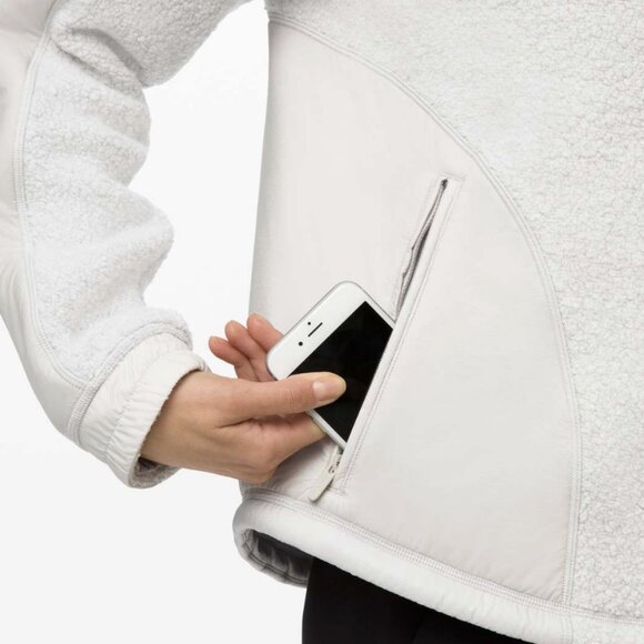 Lululemon Go Cozy Jacket Wool Blend Lightweight Coat Sherpa Fleece Sweatshirt 4 - Picture 4 of 15